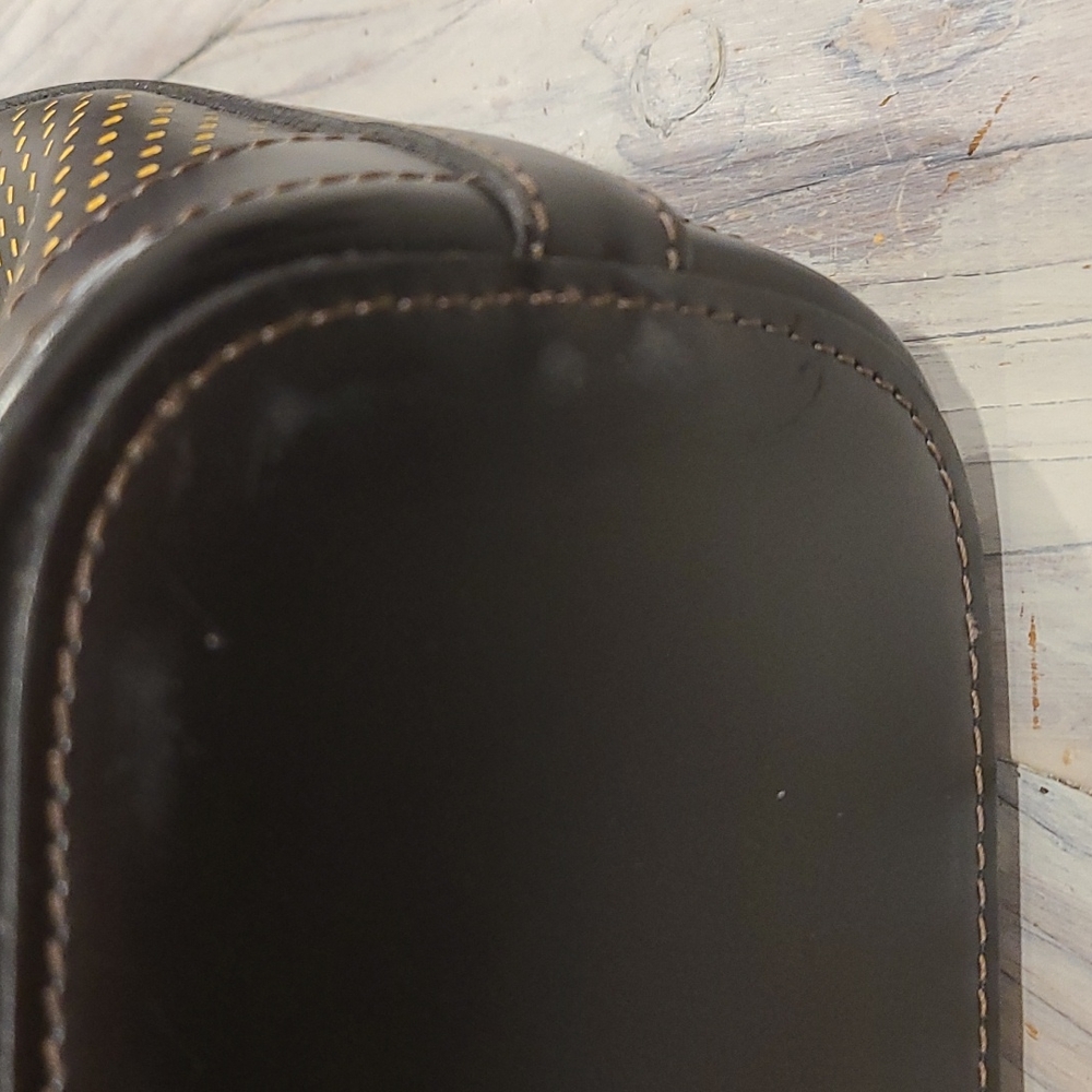 Dooney & Bourke Brown and Gold Perforated Leather Shoulder Bag - Picture 13 of 15
